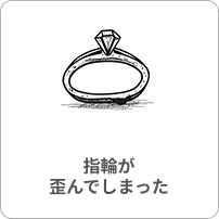 指輪が歪んだ